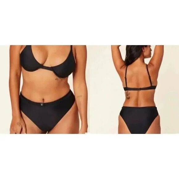 Andie The Sicily Bikini Black  Adjustable Straps Underwire Top
Bra Size M #1452 - Picture 2 of 10